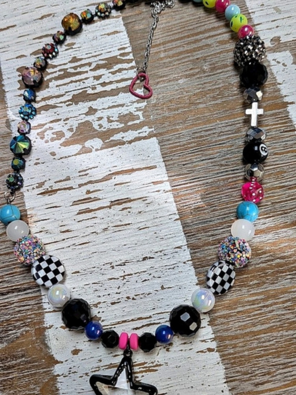 McCrayzy Gems Multicolor Beaded Star Pendant Necklace
